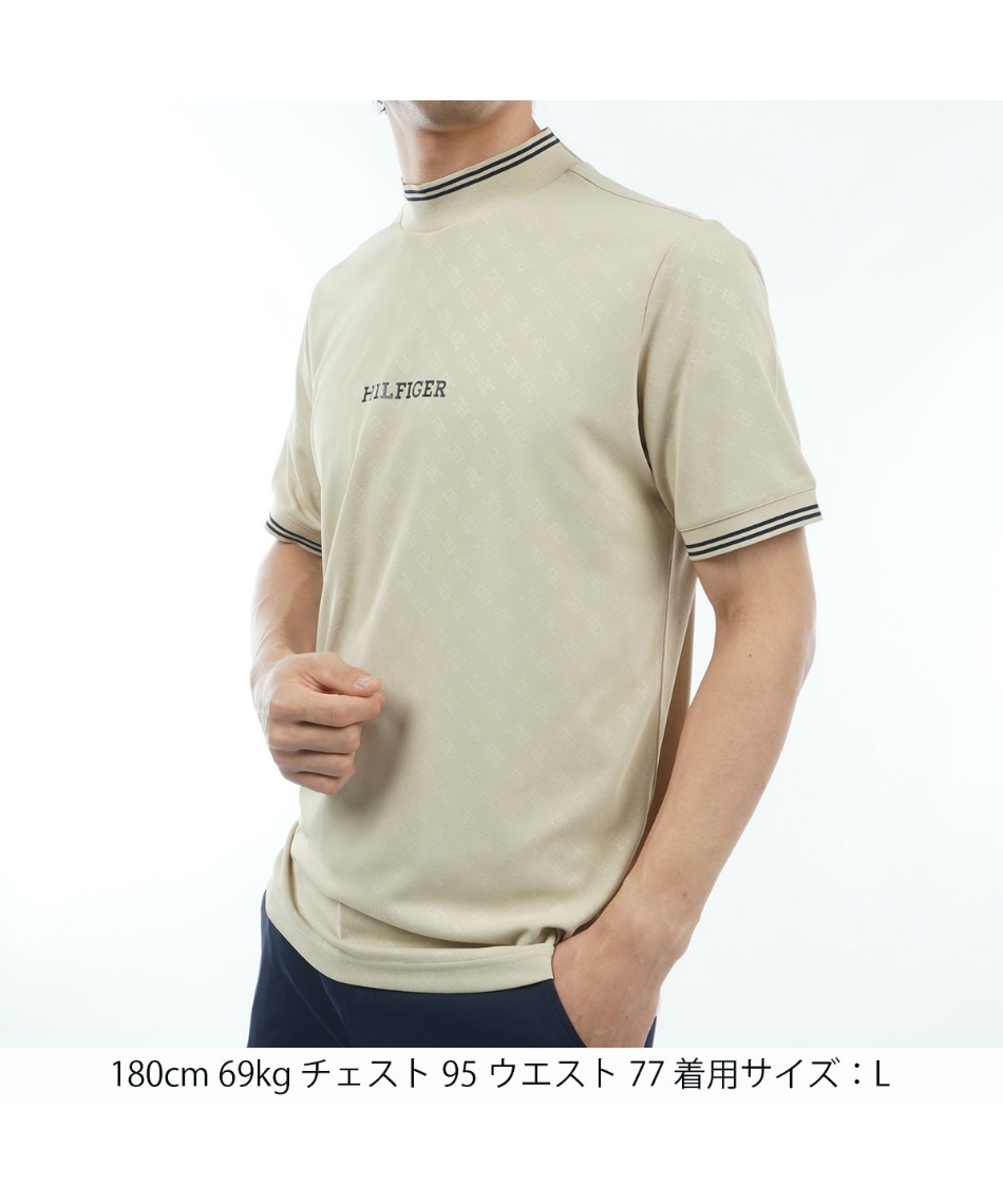 トミーヒルフィガーゴルフ(TOMMY HILFIGER GOLF) ゴルフウェア 半袖シャツ THモノグラム 半袖モックネックシャツ THMA408 【2024年春夏モデル】