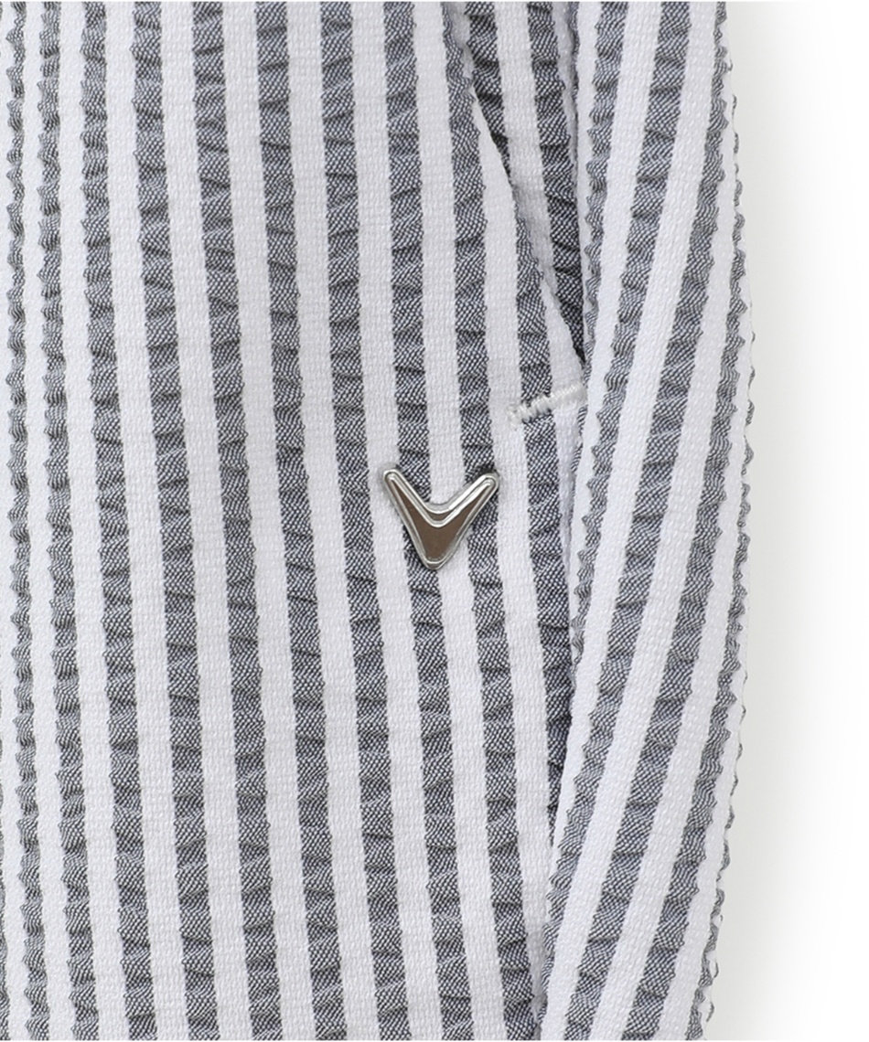 ゴルフウェア ロングパンツ ストレッチシアサッカーストライプパンツ