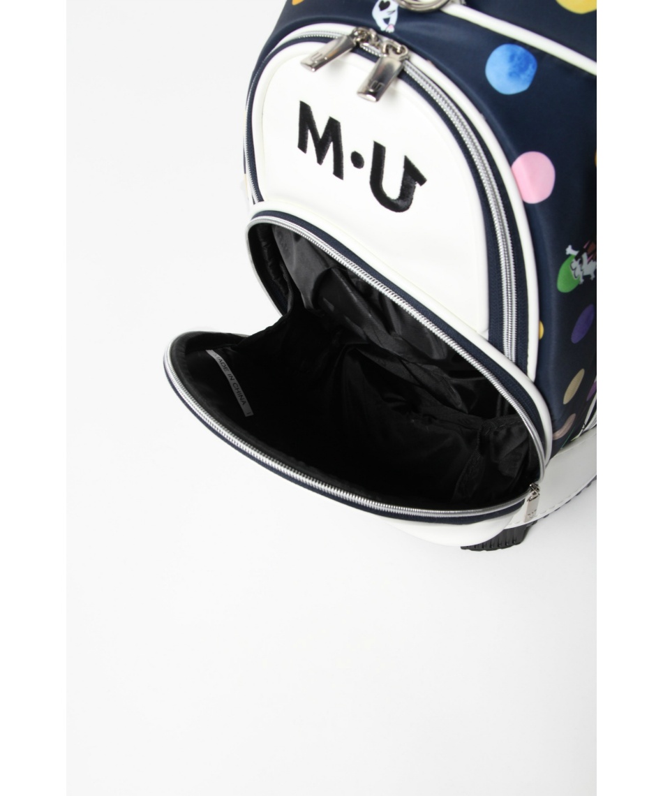 キャディバッグ 撥水水玉&キャラ総柄ローリングソールキャディバック