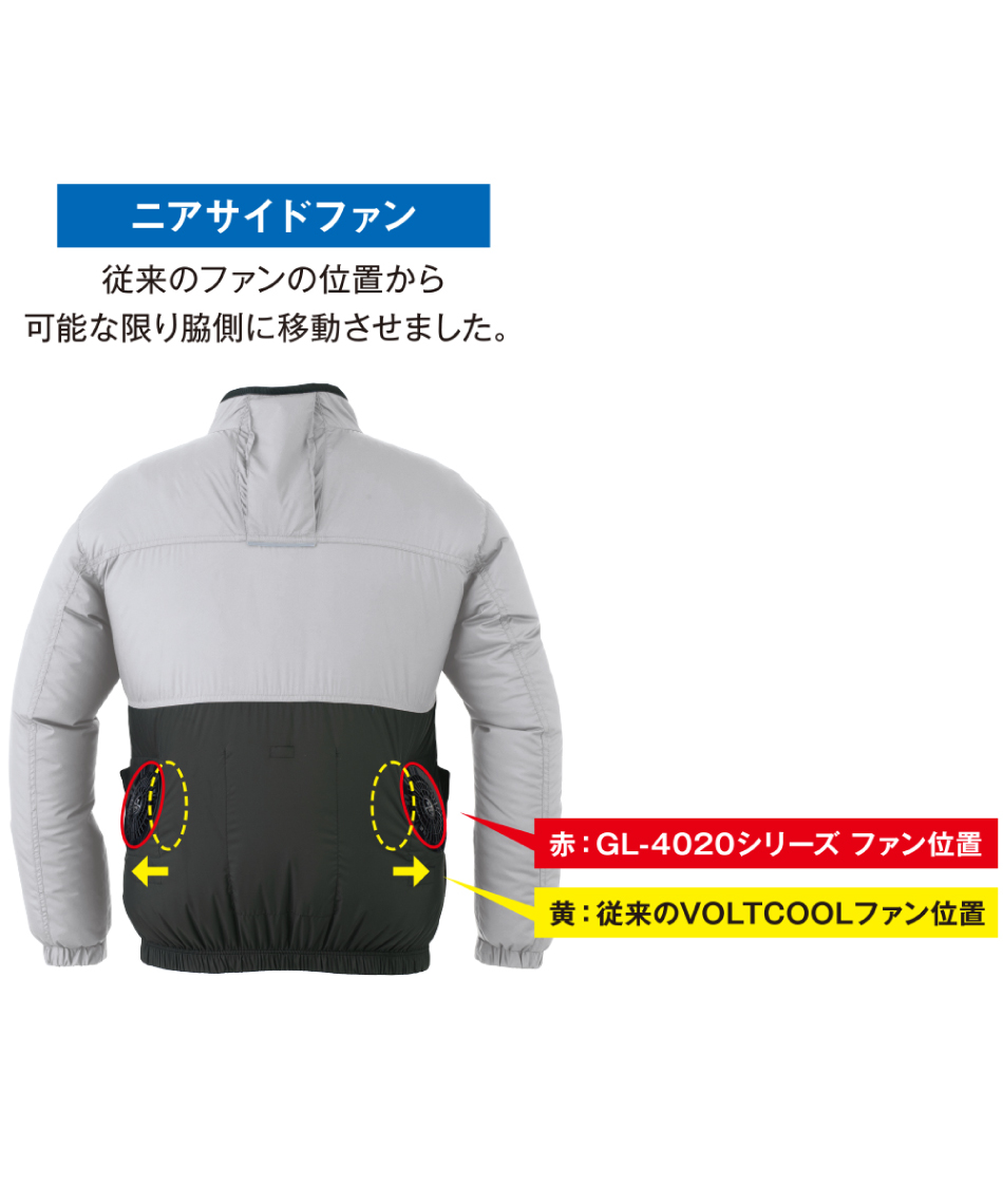空調ウェア 長袖ブルゾン +ファン+モバイルバッテリーセット