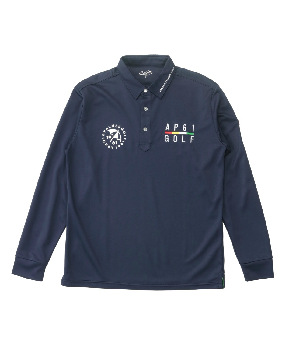 ゴルフウェア ポロシャツ 長袖 刺繍ベーシック長袖ポロ AP220202C02