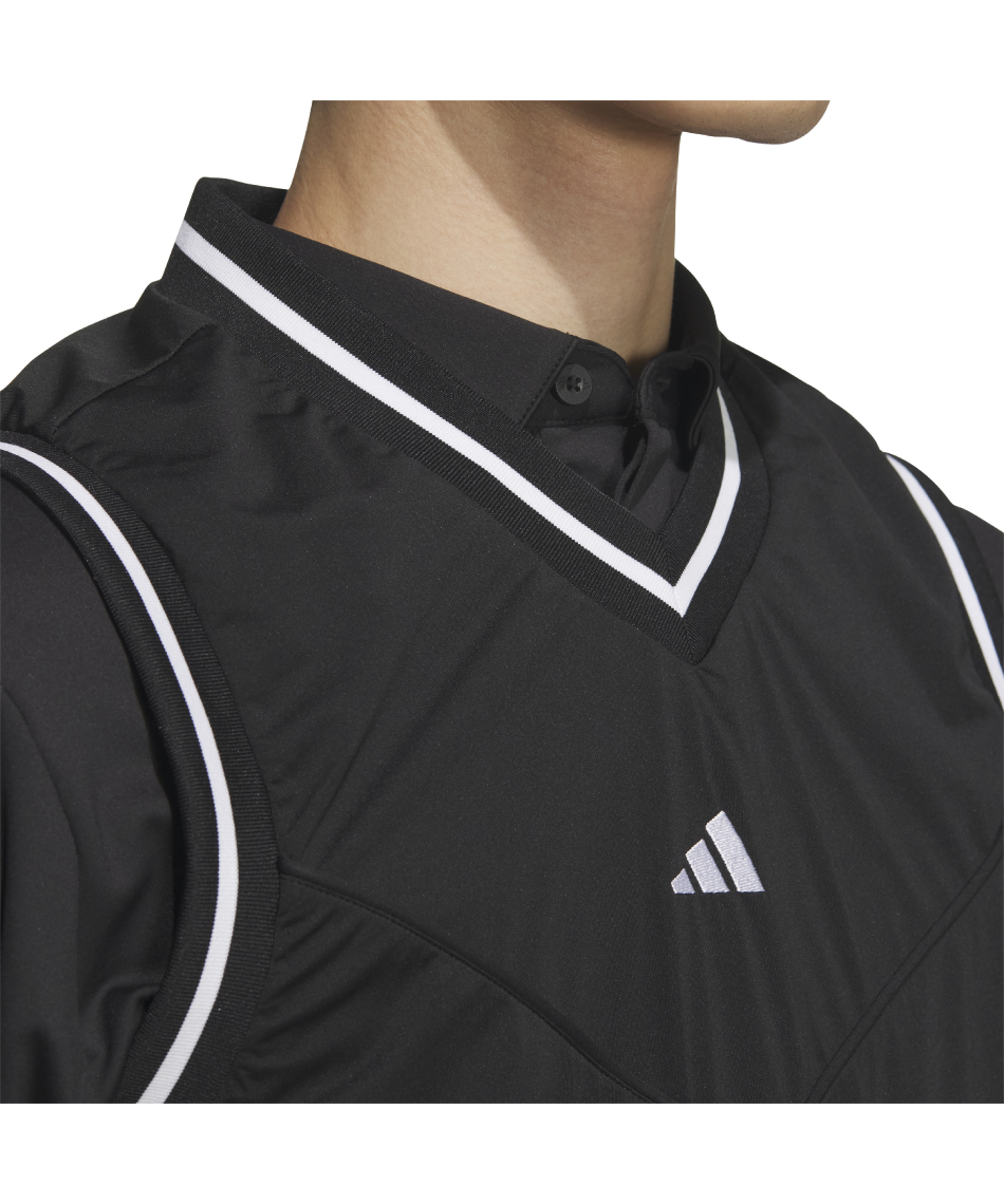 ゴルフウェア アウターベスト 撥水サイドジップ付きウーブン