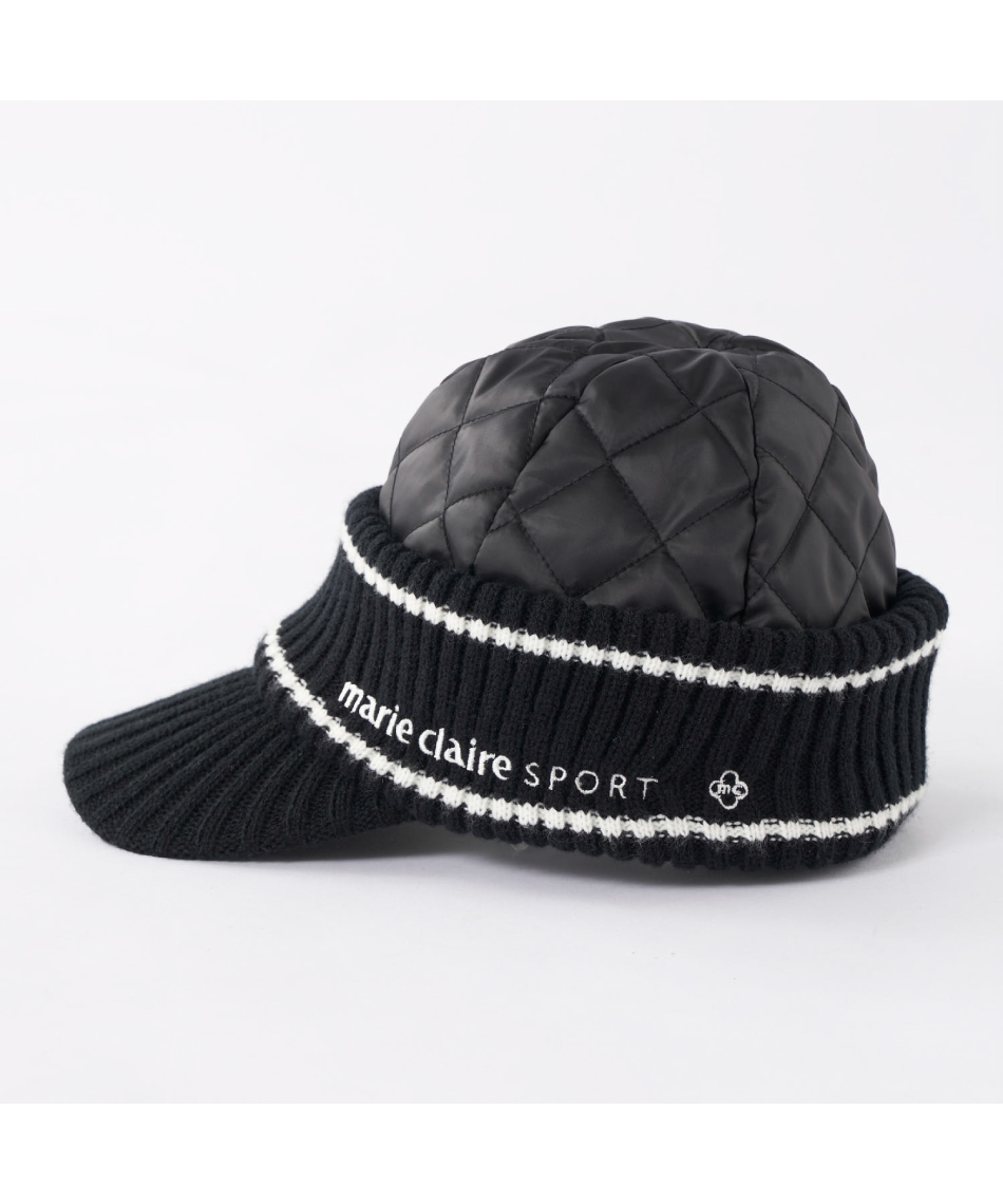 marie claireゴルフ 未使用 ニット帽.ネックウォーマー マリクレール(marie claire) ゴルフ ニット帽 中綿キルトニット