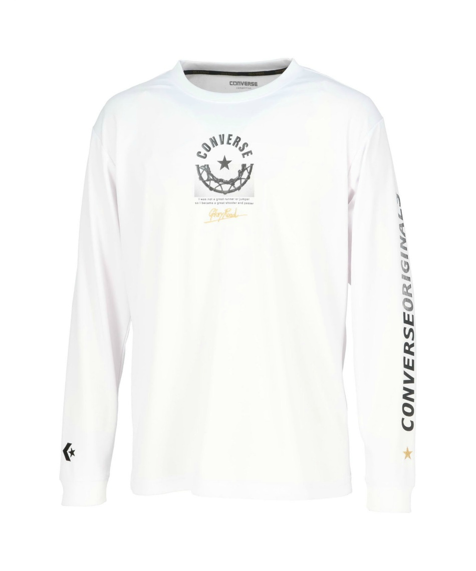 獲得ポイント52pt 【送料無料】コンバース(CONVERSE) バスケットボール 長袖シャツ GSプリントロングスリーブシャツ CBG242356L メンズ 1100WH M