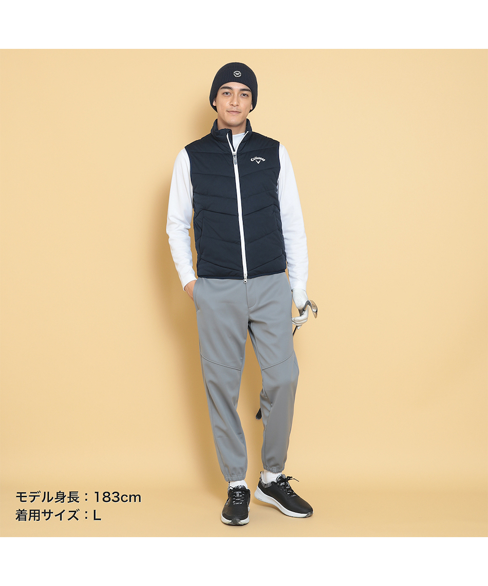 ゴルフウェア アウターベスト スターストレッチフルジップ中綿ブルゾン