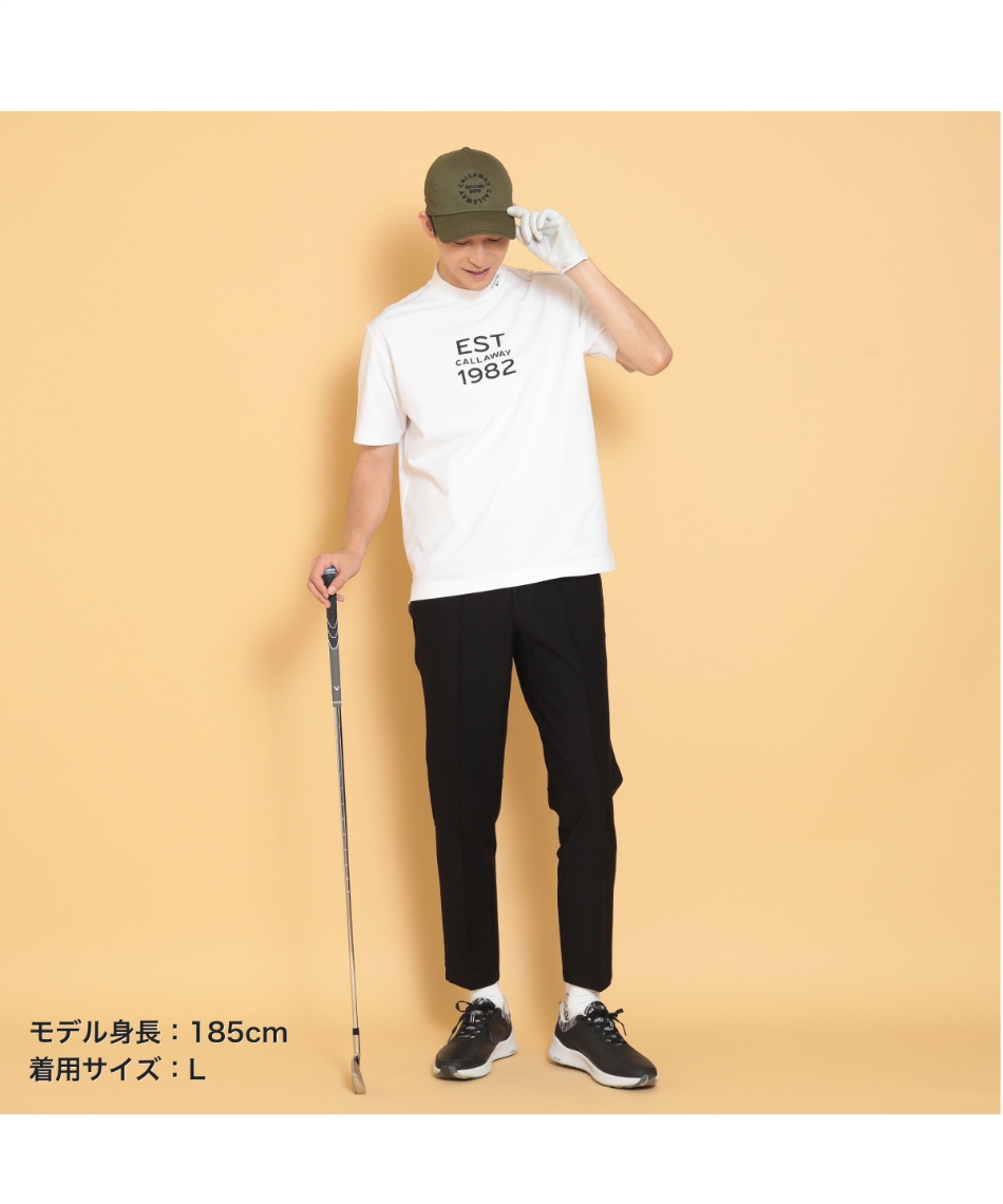 ゴルフウェア 半袖シャツ ヘビー天竺 半袖モックネックシャツ