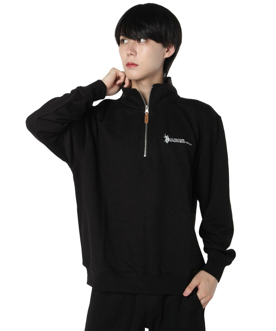 SiM ハーフジップスエットプルオーバー　ブラック　バンTシャツタオルラババン FORGET NEVER フォーゲットネバー ハーフジップトレーナー ビック