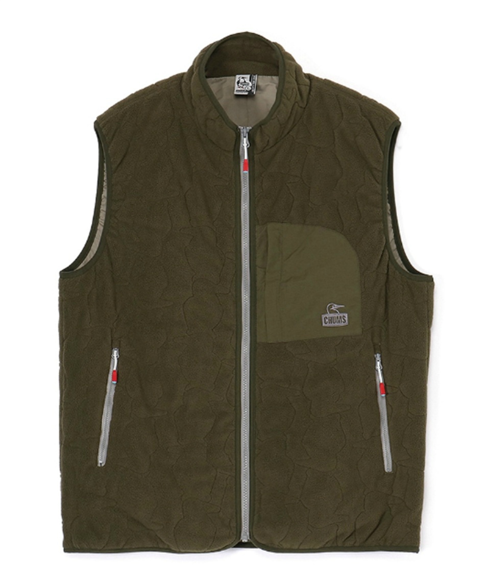 【ひより】【CHUMS (チャムス) 】 フリースベスト新品未使用 CHUMS チャムス 正規品 ボンディングフリースノーカラーベスト