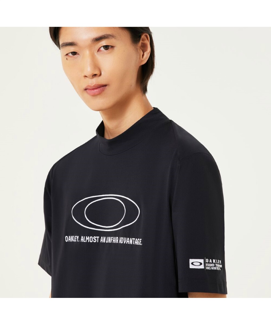 OAKLEY オークリー ロゴ モックネック 半袖 シャツ ゴルフ ウェア 人気 オークリー(OAKLEY) ゴルフウェア 半袖シャツ ビックロゴ半袖