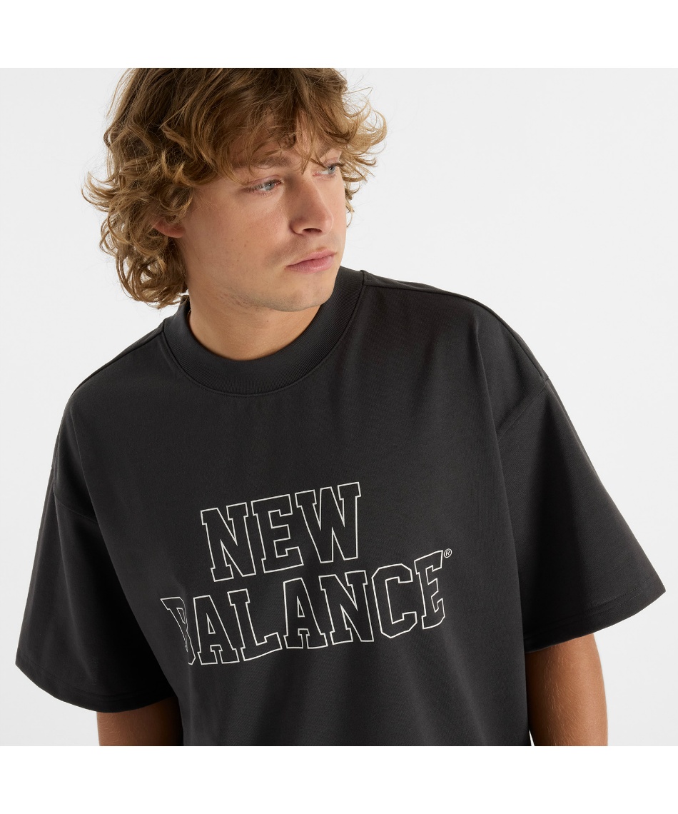 Tシャツ 半袖 オーバーサイズ ブロックロゴ機能Tシャツ AMT51509