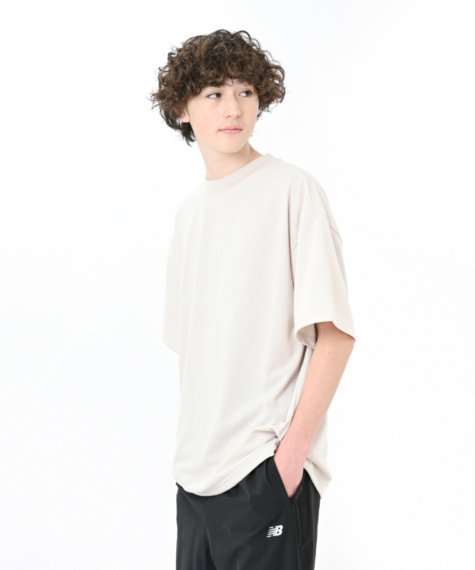 Tシャツ 半袖 オーバーサイズ ブロックロゴ機能Tシャツ AMT51509