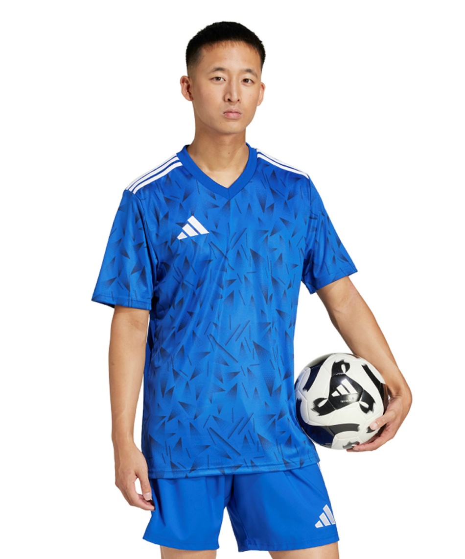 adidas ネイビー/ライムグリーン 長袖シャツ　サッカーシャツ　古着 アディダス(adidas) サッカーウェア プラクティスシャツ 半袖