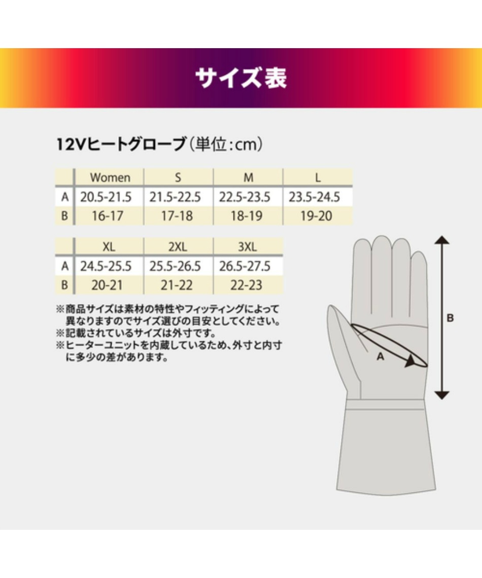 ヒートマスター 12Vヒートグローブ SPORTS HM12V-HGS