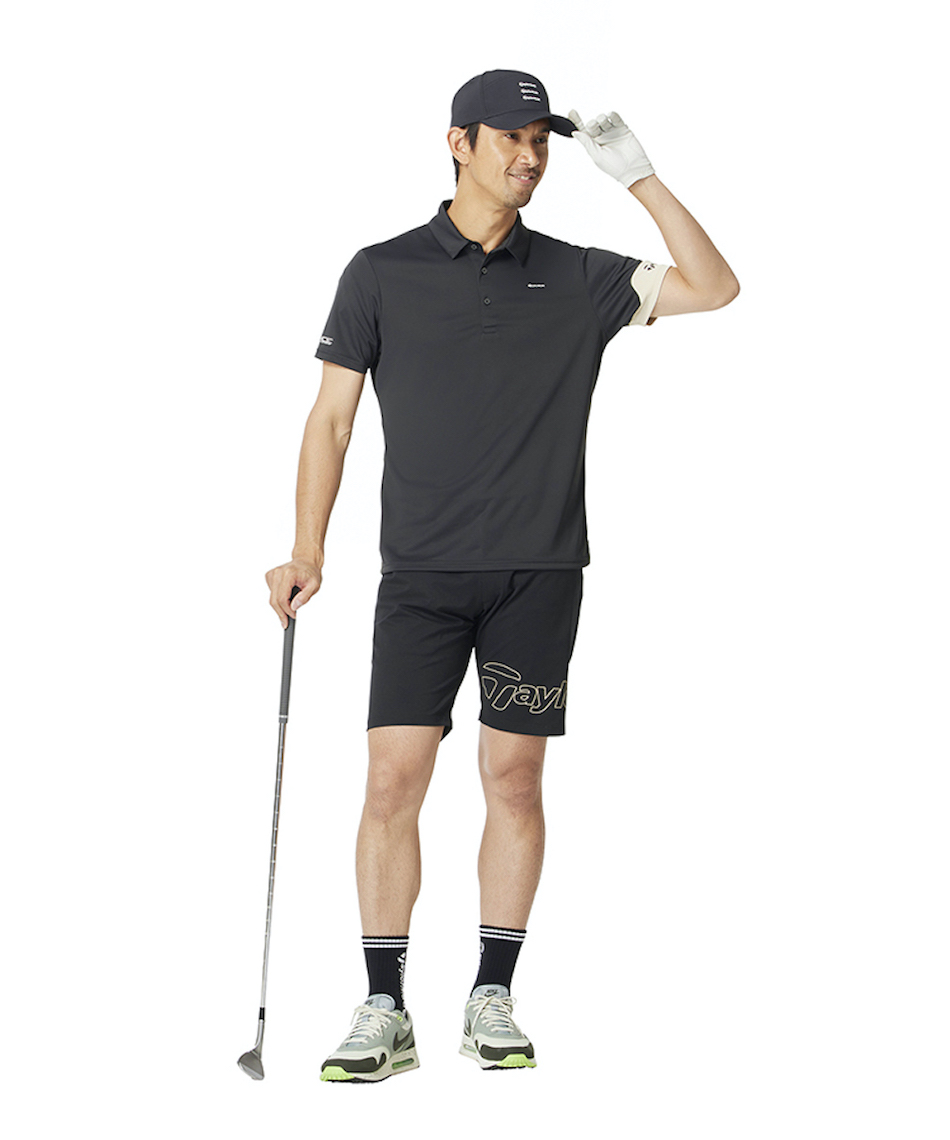 テーラーメイド　ゴルフウェア　半袖ポロシャツ　Oサイズ　ライトブラック TaylorMade テーラーメイド ゴルフウェア ポロシャツ 半袖