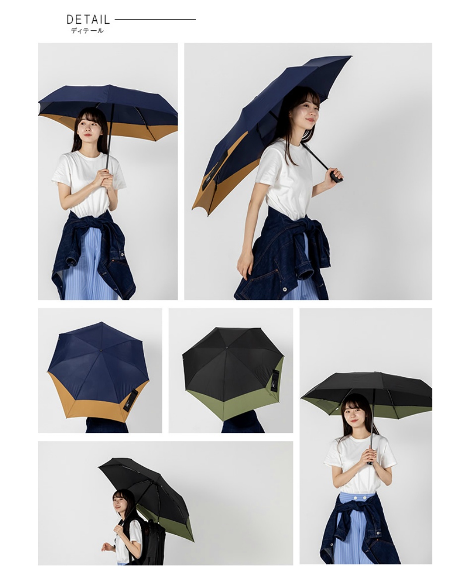 日傘 折り畳み 晴雨兼用 UNISEX BACK PROTECT FOLDING 折りたたみ傘