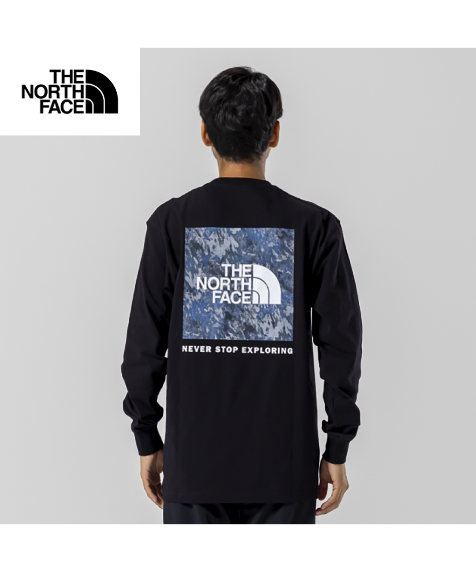 Tシャツ 長袖 スクエアデジタルグラフィック長袖 T NT82545-K 【国内