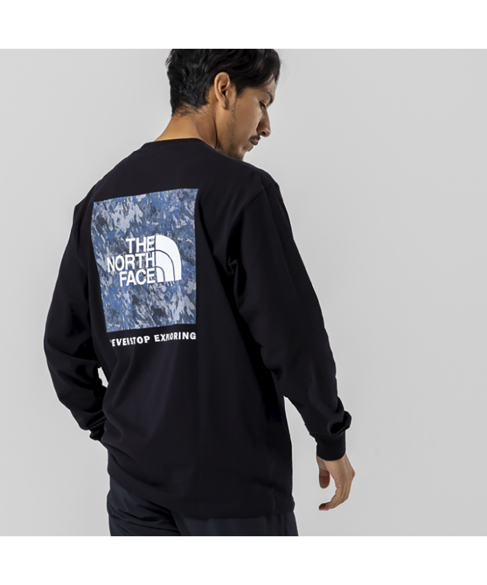 Tシャツ 長袖 スクエアデジタルグラフィック長袖 T NT82545-K 【国内