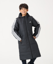 アディダス ロング ダウン ベンチコート L サイズ 3ストライプ ブラック アディダス(adidas) ベンチコート 3ストライプロングコート JYD14