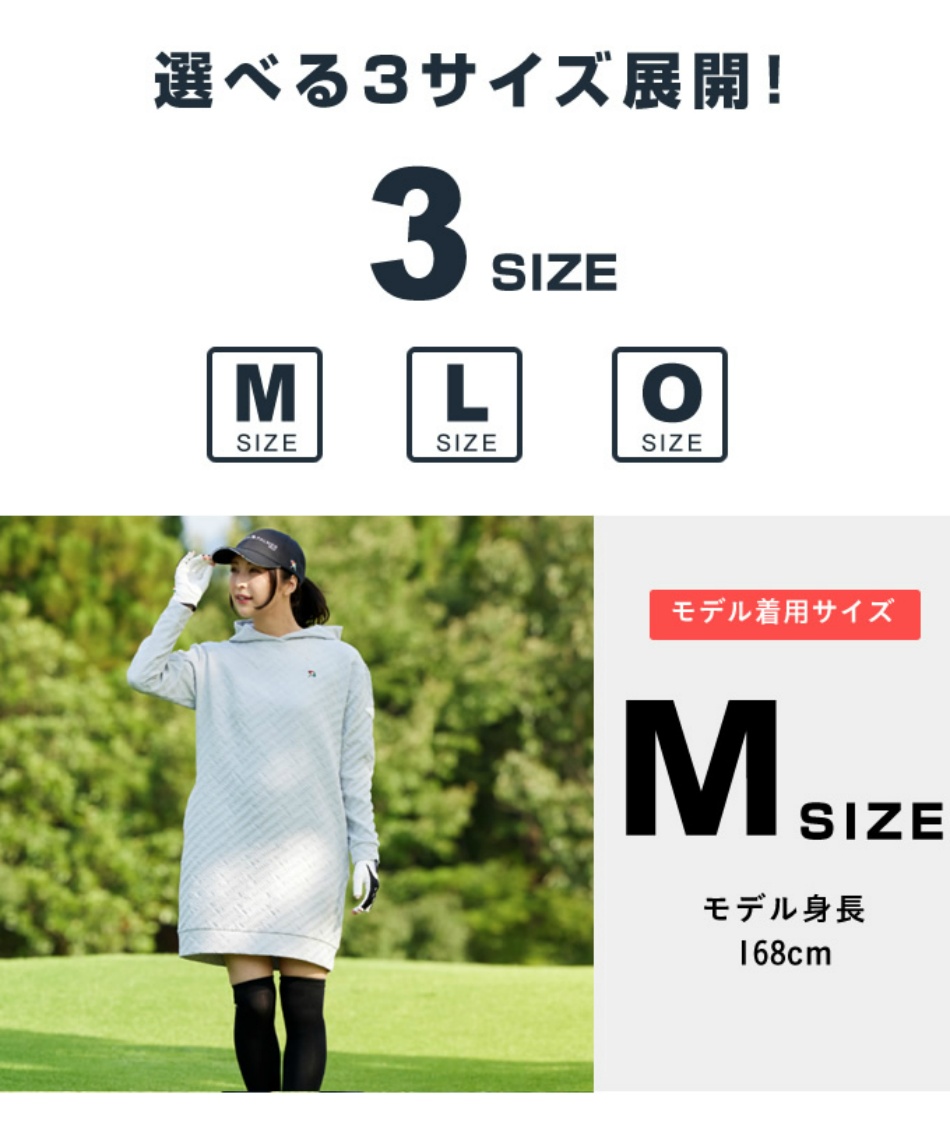 ゴルフウェア ワンピース 無地ジャガードシャツフーディワンピース
