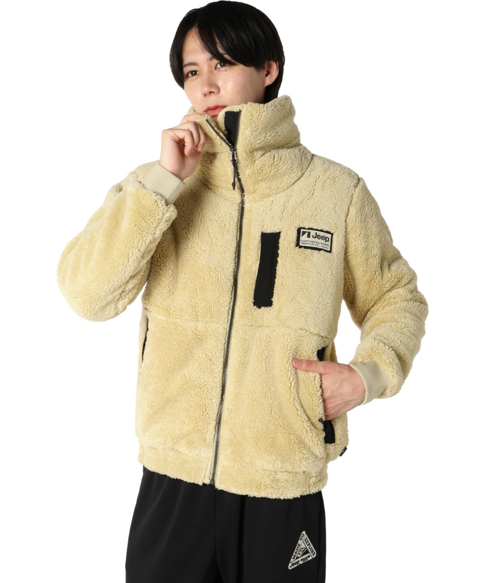 獲得ポイント63pt 【送料無料】ジープ(Jeep) フリース ジャケット ボアフリース JK JP171133E01 メンズ BEIGE M