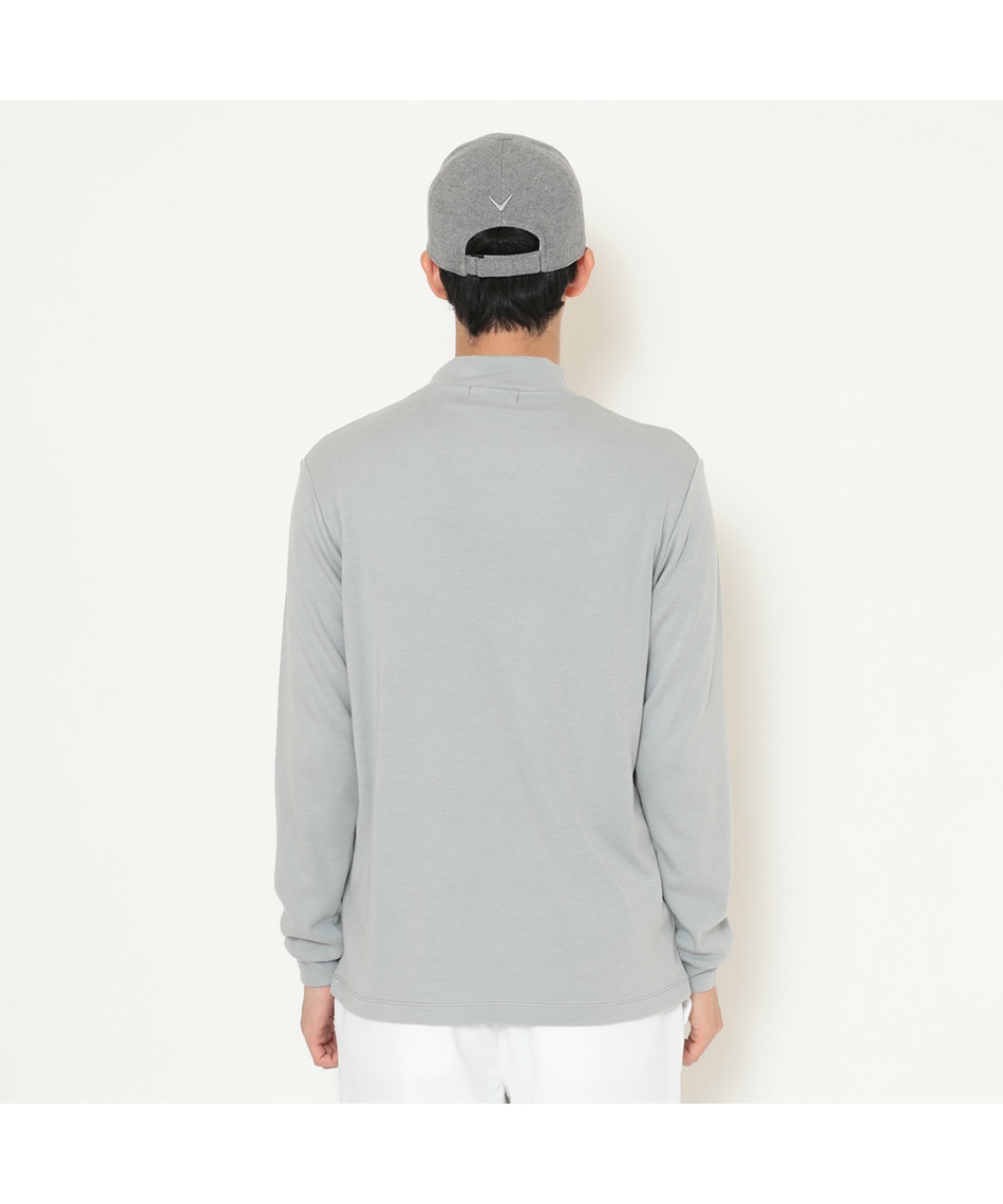 未使用　Callaway ゴルフシャツ Mサイズ　グレー △ キャロウェイ(Callaway) ゴルフウェア 長袖シャツ 裏起毛スムース