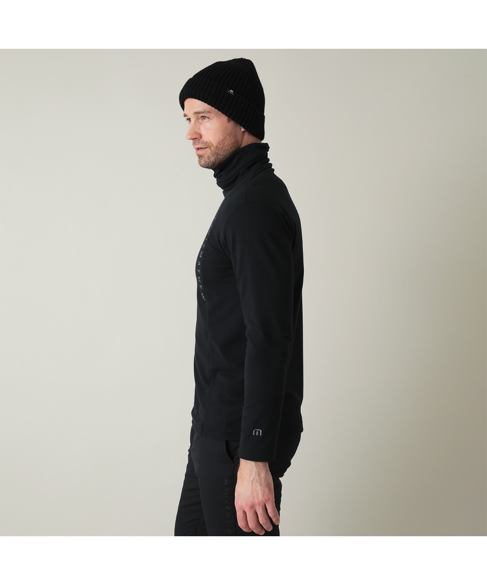 ゴルフウェア 長袖シャツ ロゴプリント 長袖 オフタートルネック