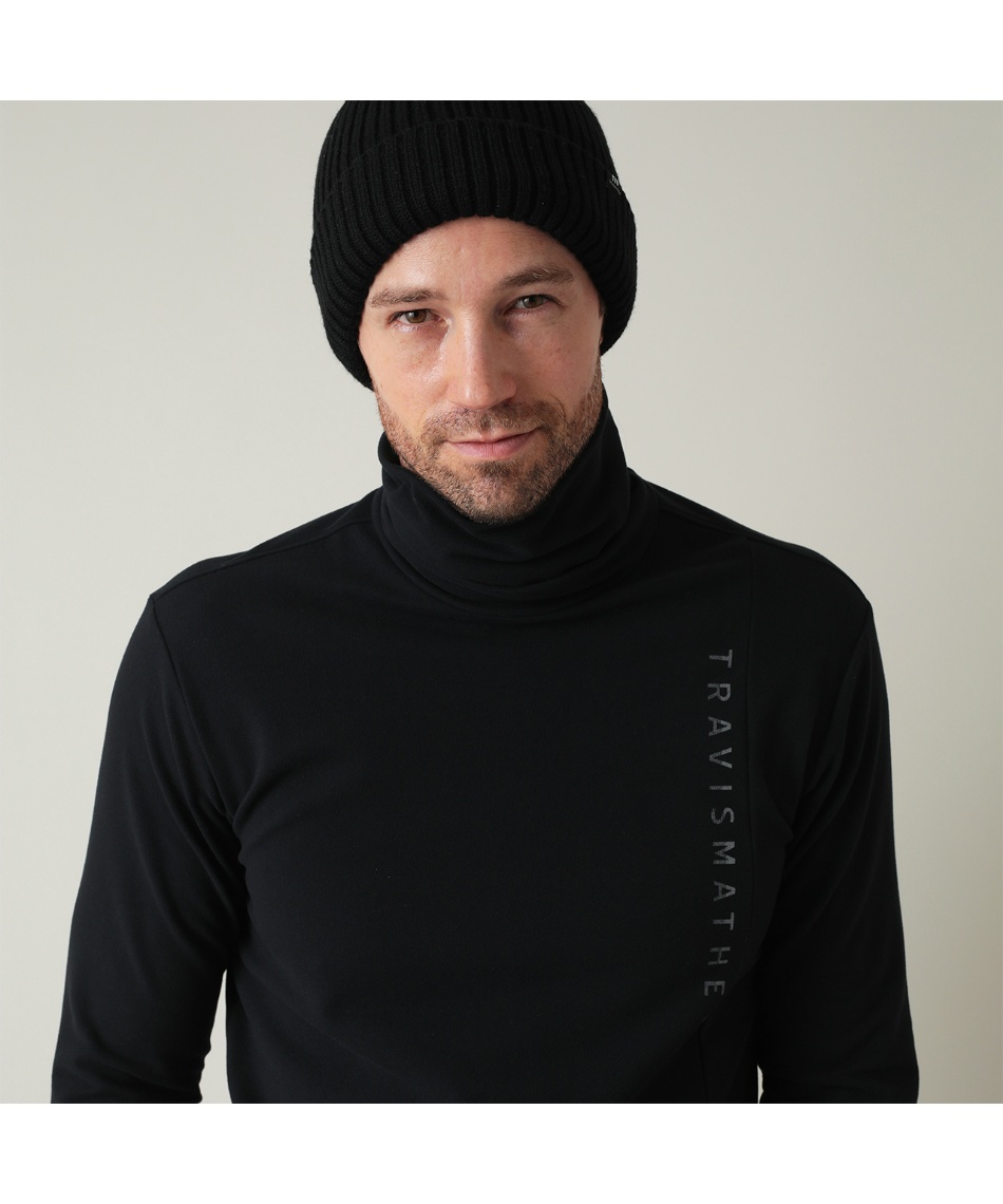 ゴルフウェア 長袖シャツ ロゴプリント 長袖 オフタートルネック