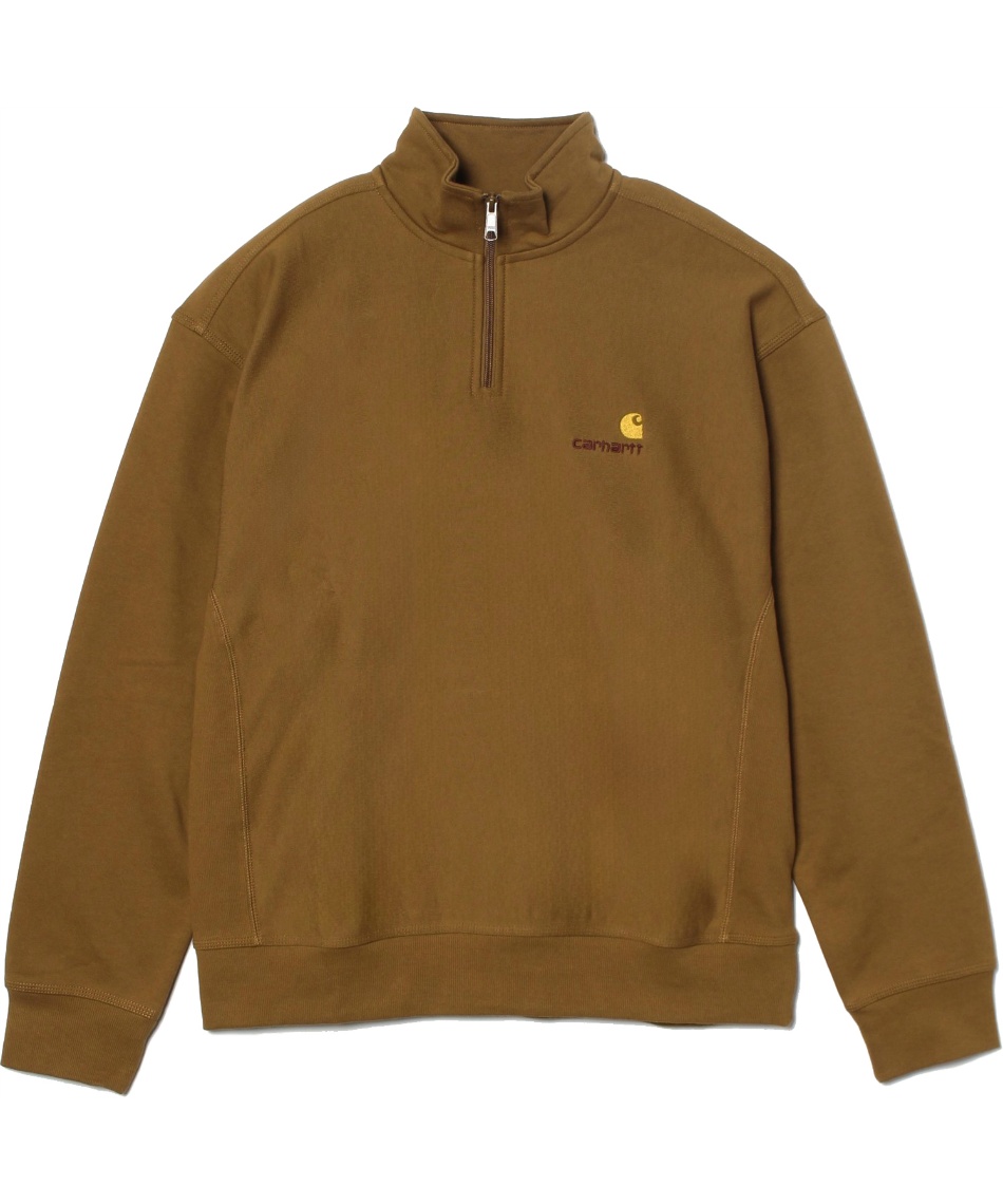 �l���|�C���g144pt 19% OFF�^SALE �y���������z�J�[�n�[�g(Carhartt WIP) �X�E�F�b�g �g���[�i�[ �n�[�t�W�b�v�A�����J���X�N���v�g�X�E�F�b�g HALF ZIP AMERICAN SCRIPT SWEAT I027014 �����Y H Brown S