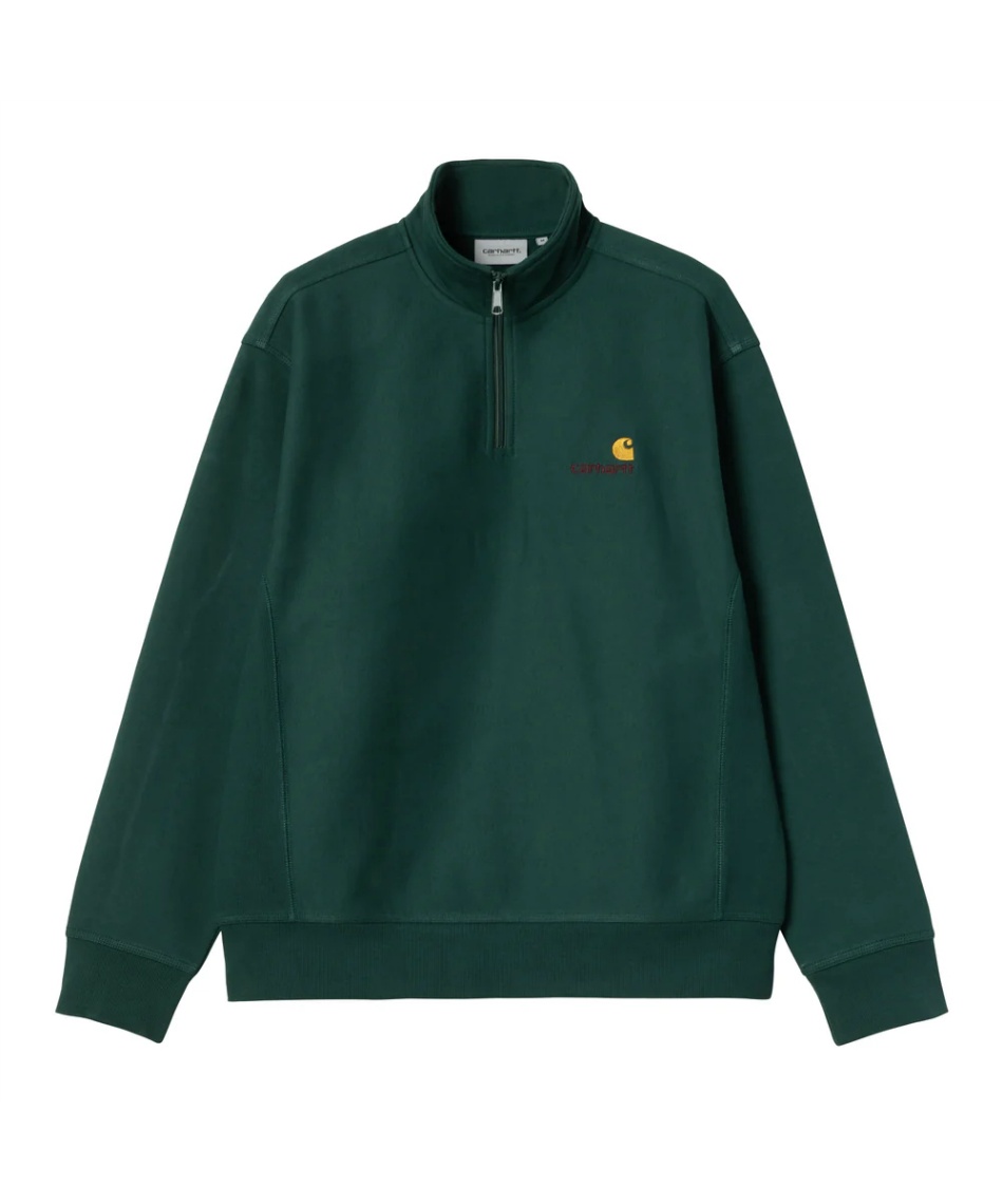 �l���|�C���g144pt 19% OFF�^SALE �y���������z�J�[�n�[�g(Carhartt WIP) �X�E�F�b�g �g���[�i�[ �n�[�t�W�b�v�A�����J���X�N���v�g�X�E�F�b�g HALF ZIP AMERICAN SCRIPT SWEAT I027014 �����Y Dark Fir L