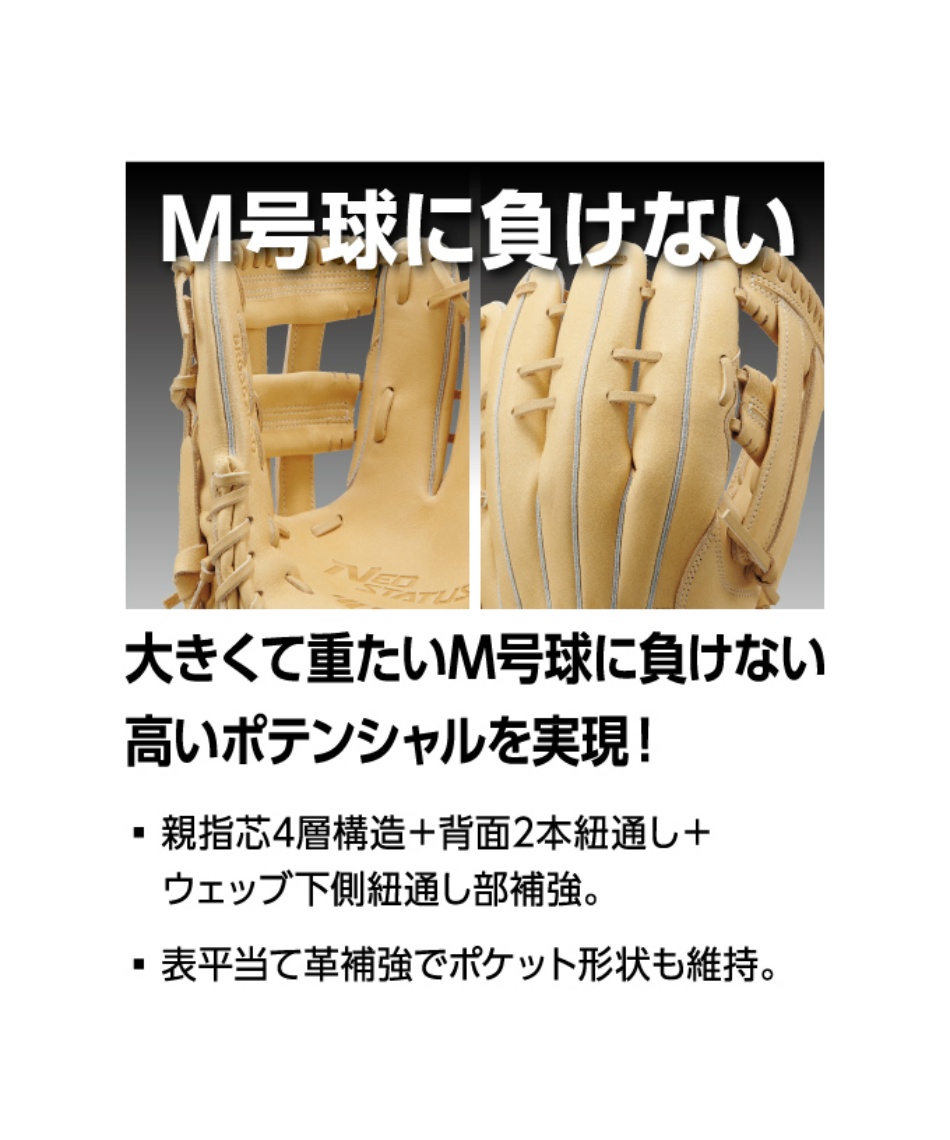 ゼット(ZETT) 野球 一般軟式グローブ 捕手 26S ネオステイタス