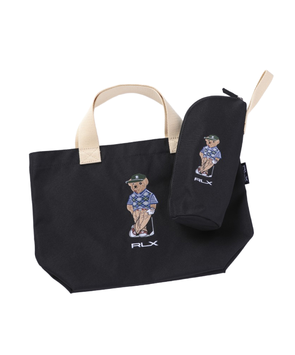 新品未使用　ポロ・ラルフローレン　ゴルフカートバック ラルフローレン カートバッグ 黒×白 ポロベア POLO BEAR 内外ポケット