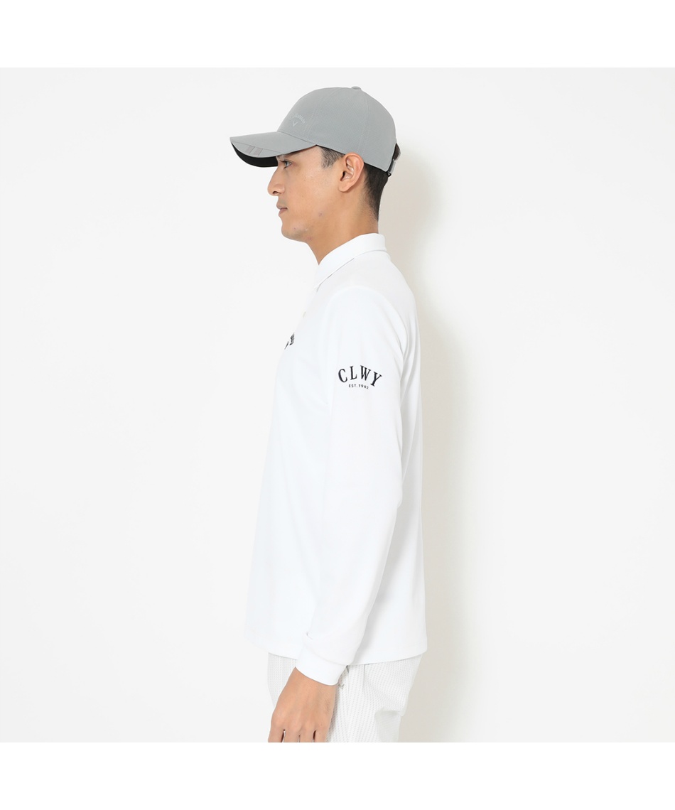 Callaway 長袖ポロシャツ ホワイト Mサイズ キャロウェイ(Callaway) ゴルフウェア ポロシャツ 長袖 オニカノコ長袖