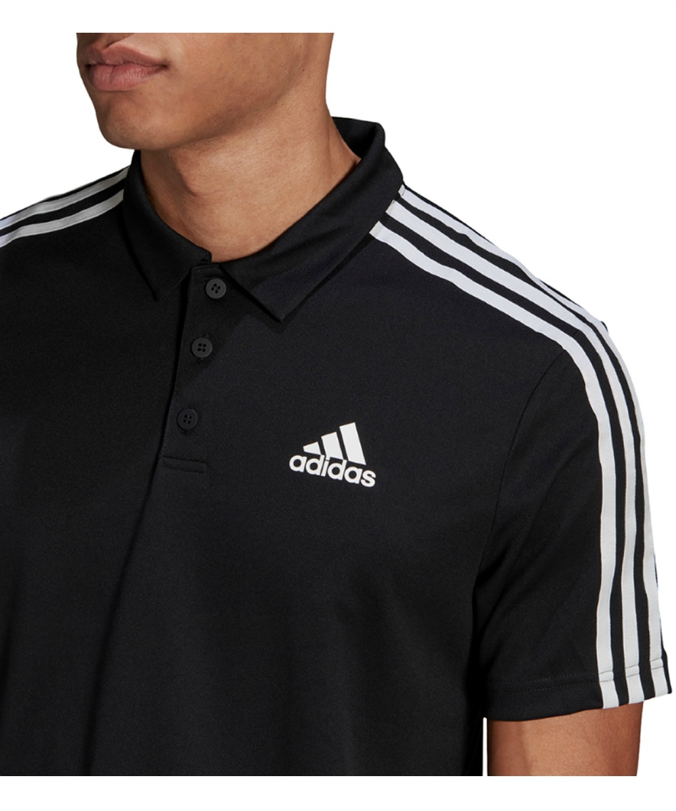 アディダス(adidas) ポロシャツ 半袖 D2M 3ストライプス ポロシャツ