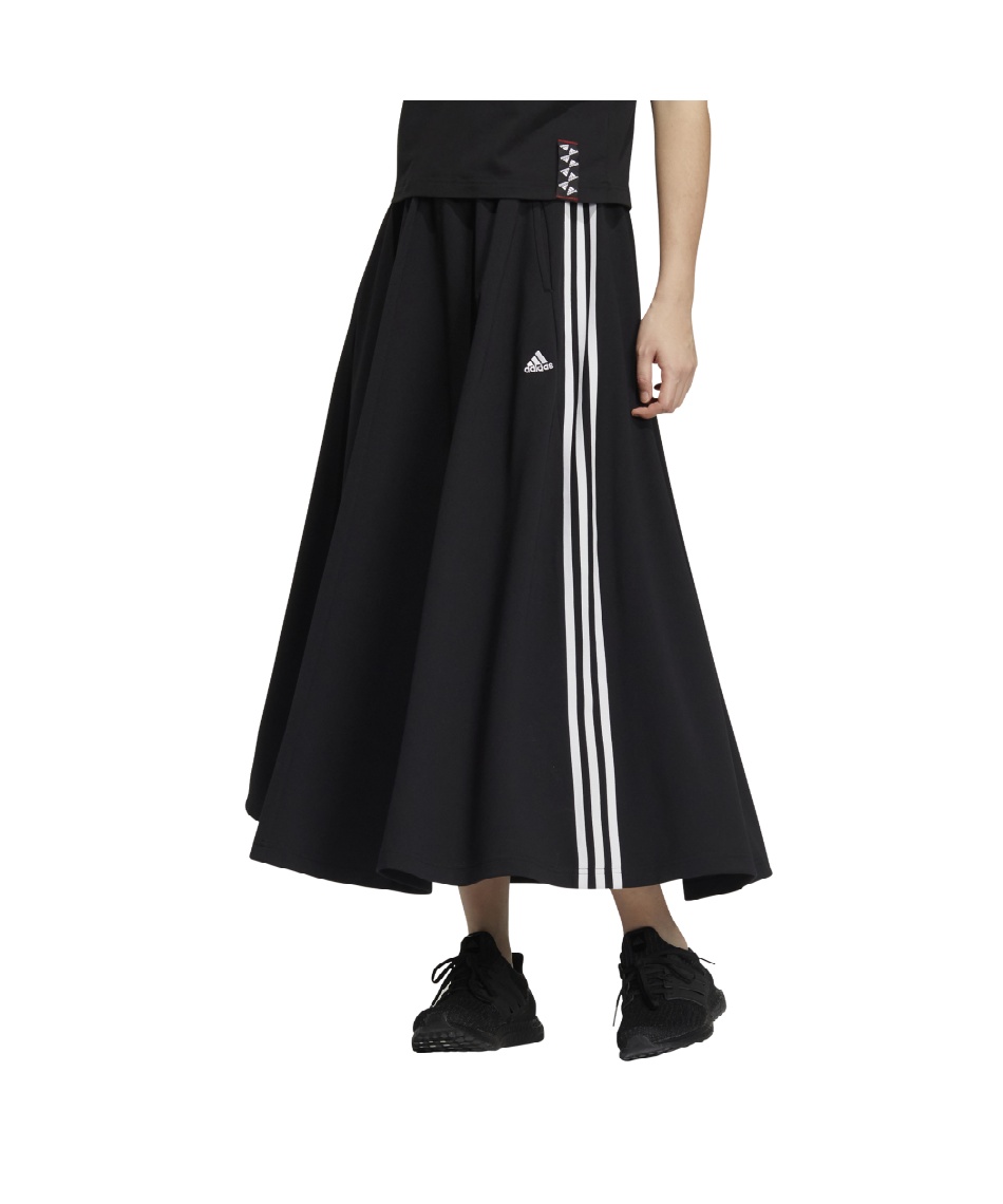 51 adidas アディダス ジャージスカート S ブラック ロングスカート アディダス(adidas) ロングスカート W SS ジャージーロング