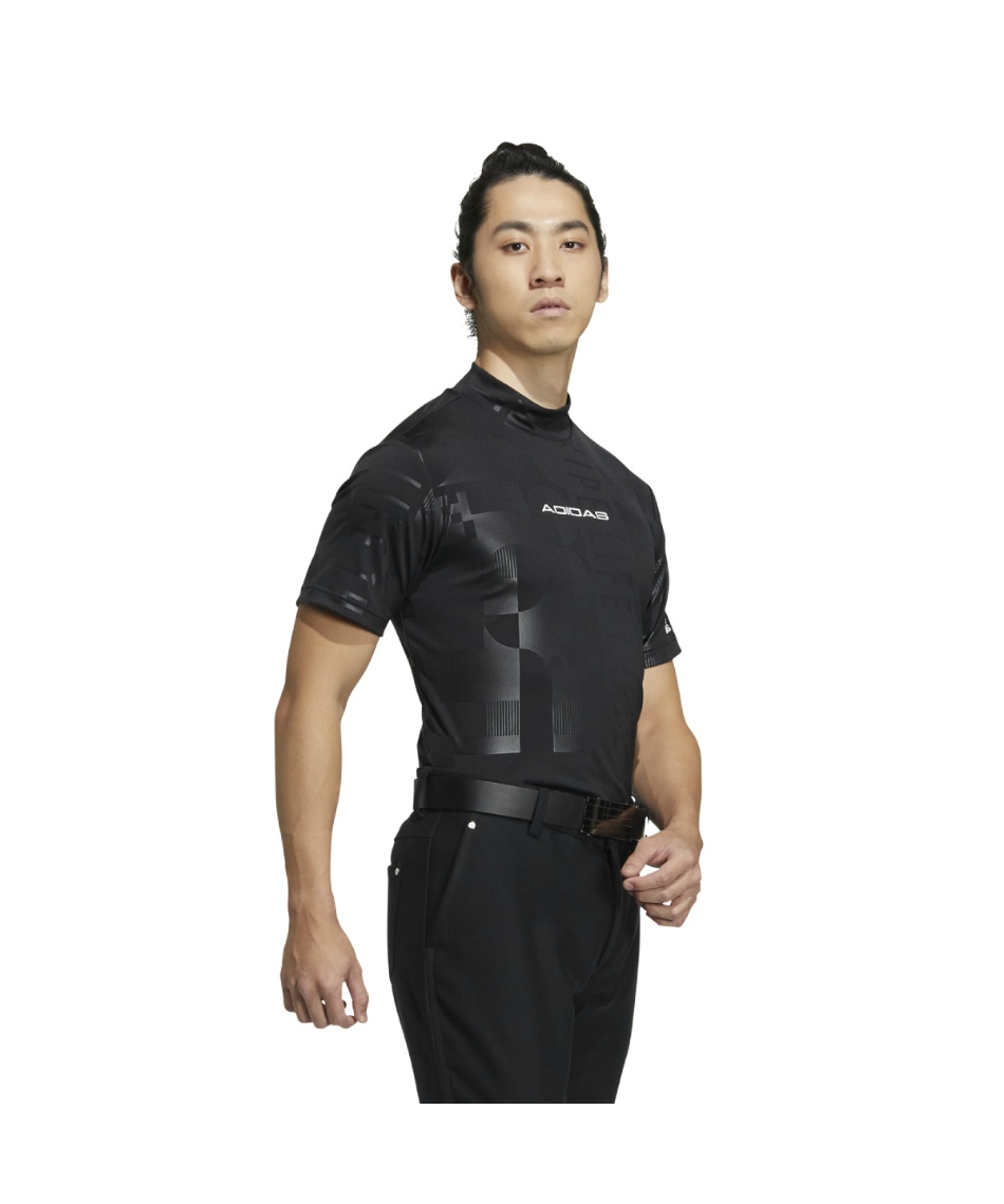 adidas アディダス 襟付き半袖シャツ 黒 トレーニングウェア ゴルフ adidas（アディダス） ゴルフウェア 半袖シャツ 秋 冬 GO-TO PRIMEKNIT