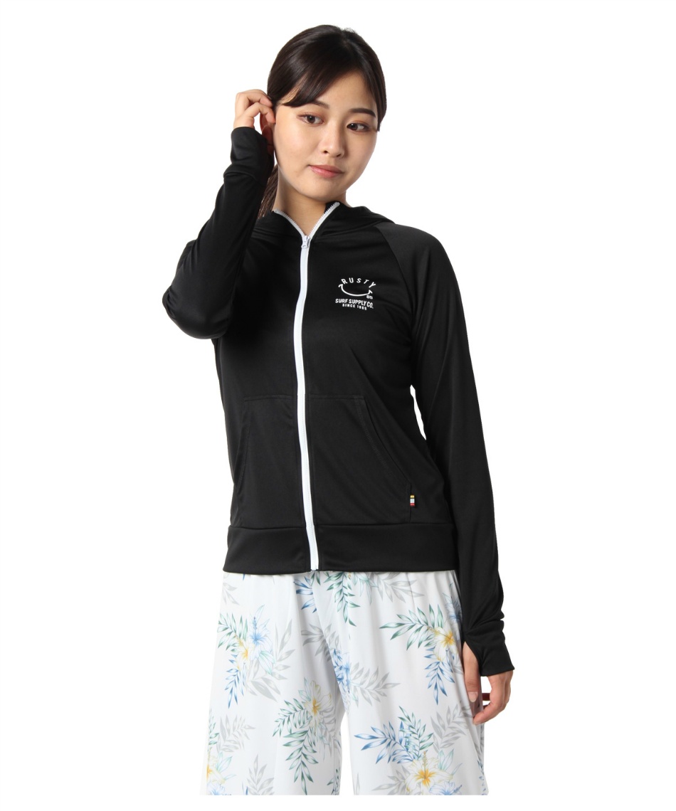 【新品未開封】ラッシュガードパーカー〈asics〉TOKYO2020オフィシャル ラスティ RUSTY ラッシュガード 長袖 レディース L/Sラッシュパーカー