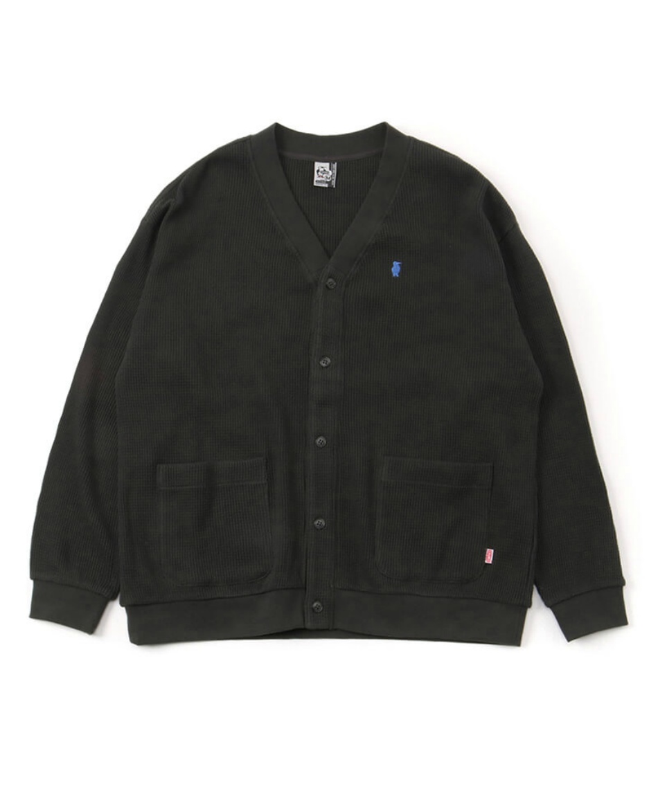 古着 CHUMS チャムス スウェット カーディガン 墨黒 黒 フェードブラック チャムス(CHUMS) カーディガン ワッフル CH01-2070 Charcoal