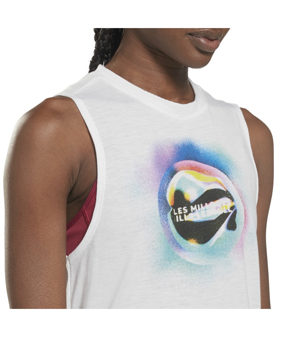 ノースリーブシャツ レディース LesMills グラフィック タンクトップ リーボック(Reebok) ノースリーブシャツ レズミルズ