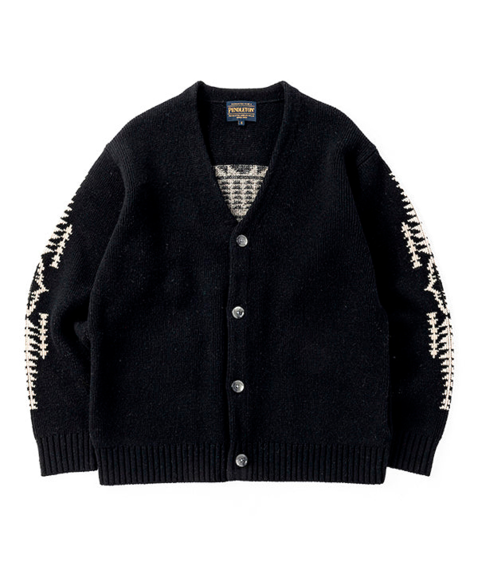 希少　Pendleton ペンドルトン　モヘア　カーディガン 黒 ウール ペンドルトン(PENDLETON) カーディガン Vネックカーディガン