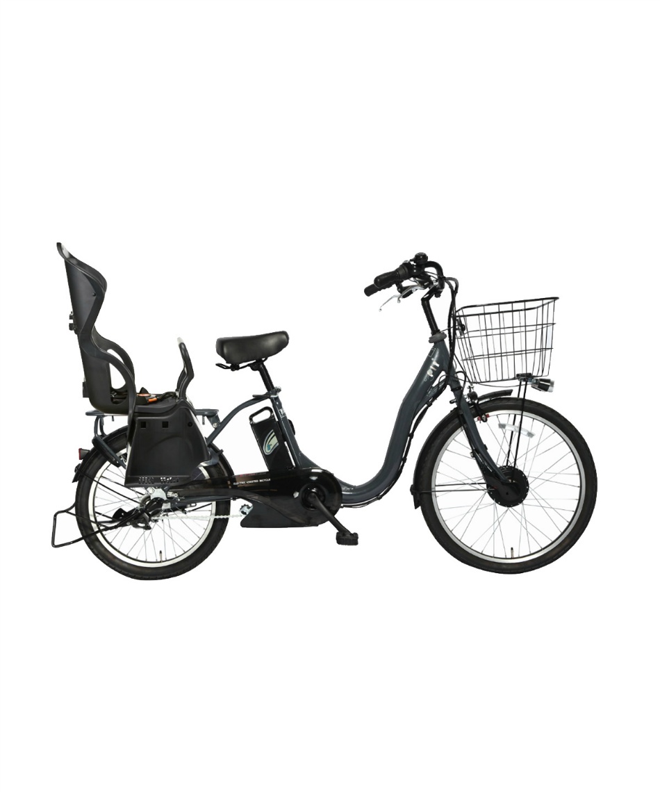 【nvsndさん専用】電動アシスト自転車 チャイルドシート付き 黒 メーカー直送】自転車 前24/後20 チャイルドシート付 電動