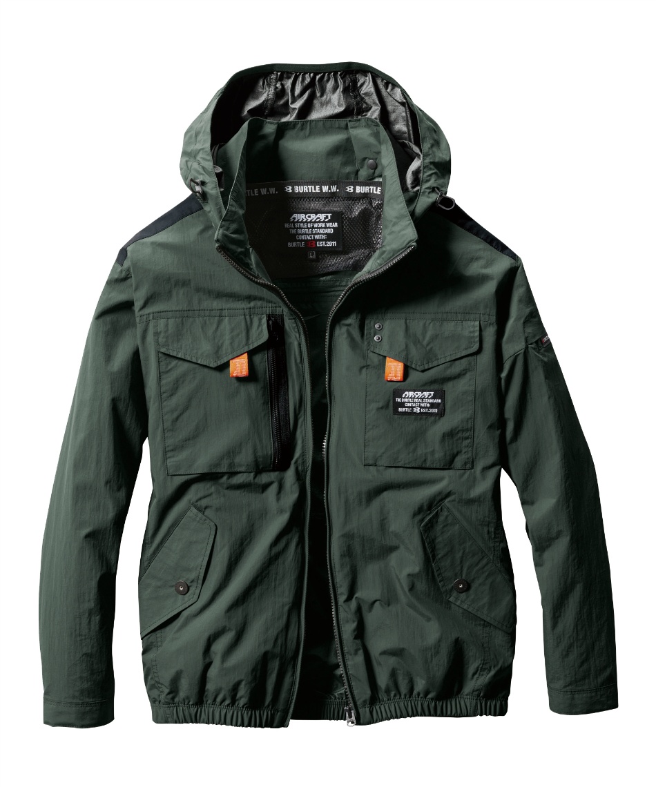 BURTLE AC1151 ミルスグリーン Lサイズ 冷却ジャケット ワークウェア エアクラフト 空調作業服 AIRCRAFT ACタクティカル
