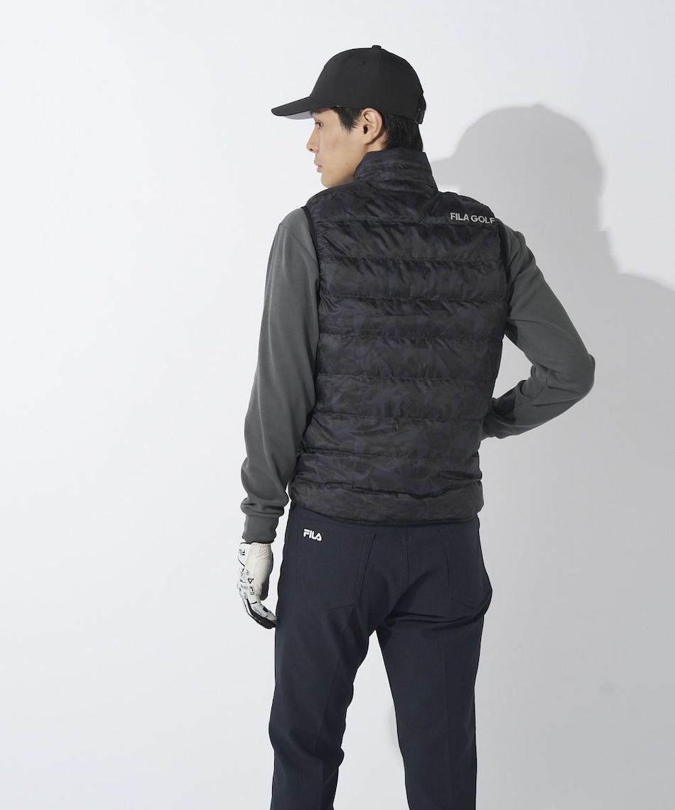 ゴルフウェア アウターベスト ハイブリッドダウンベスト 撥水加工 保温