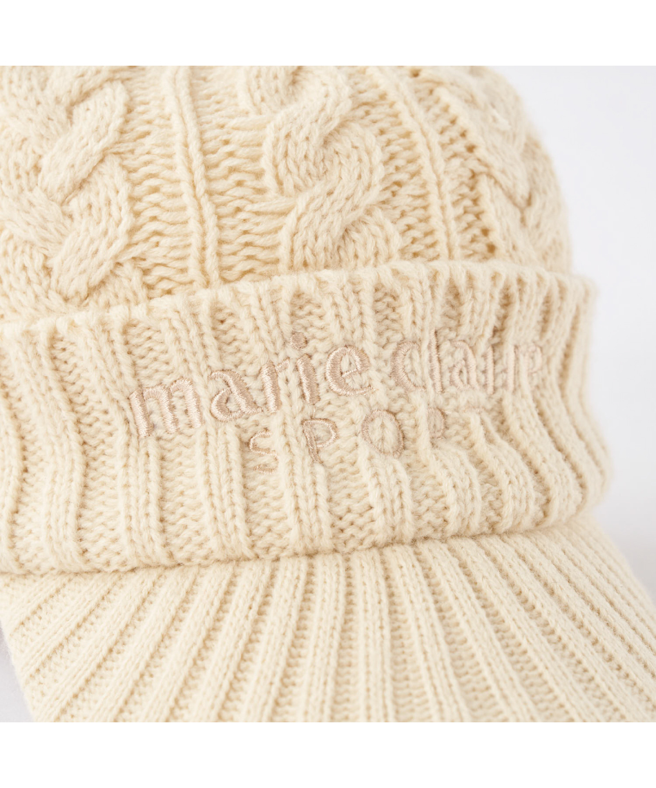 マリクレール(marie claire) ゴルフ ニット帽 つば付きニットキャップ