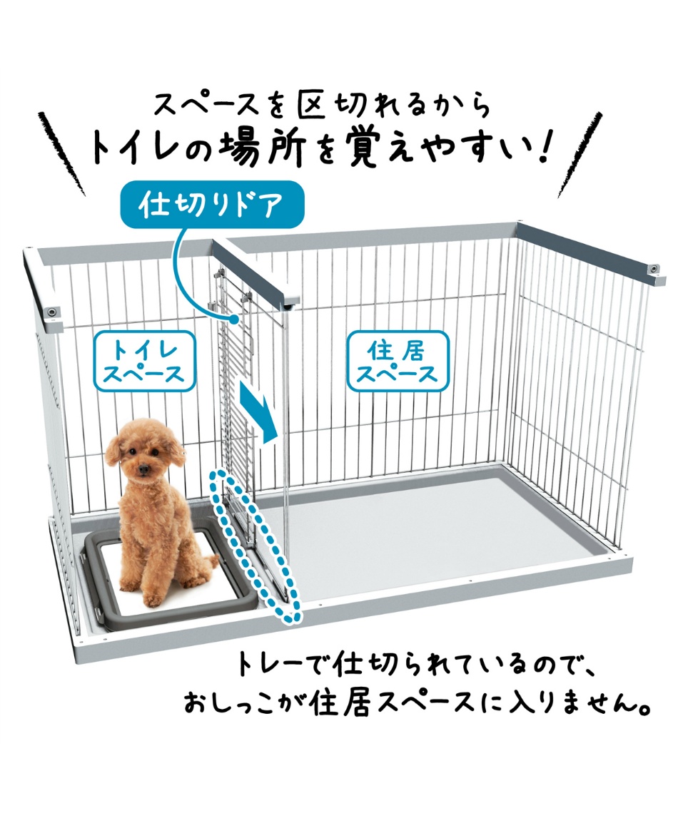 ペティオ(Petio) ペットサークル トイレのしつけが出来る ドッグルームサークル ワイド P7606 【ご自宅配送限定】‥