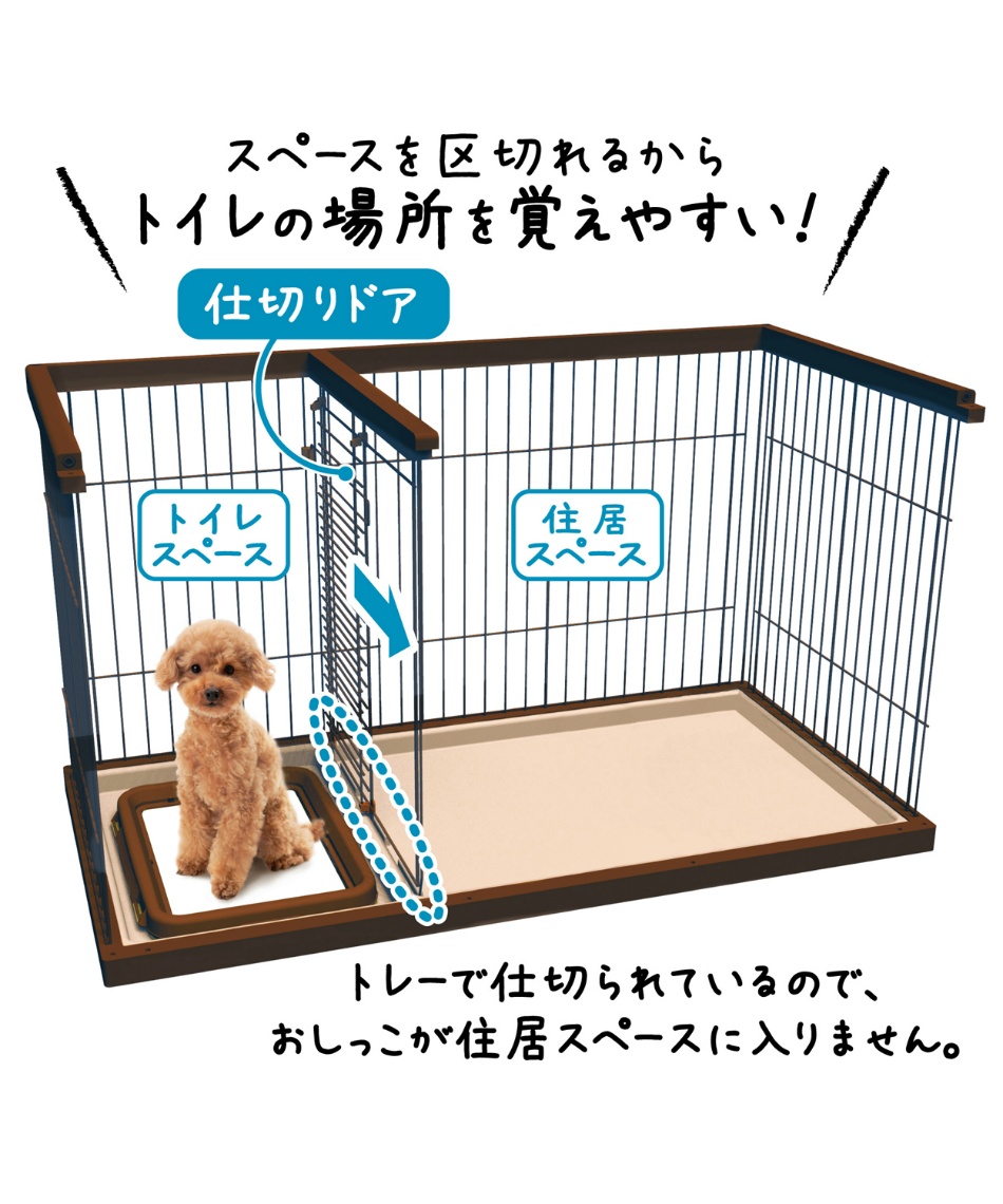 ペティオ(Petio) ペットサークル トイレのしつけが出来る ドッグルームサークル ワイド P7606 【ご自宅配送限定】‥ 5