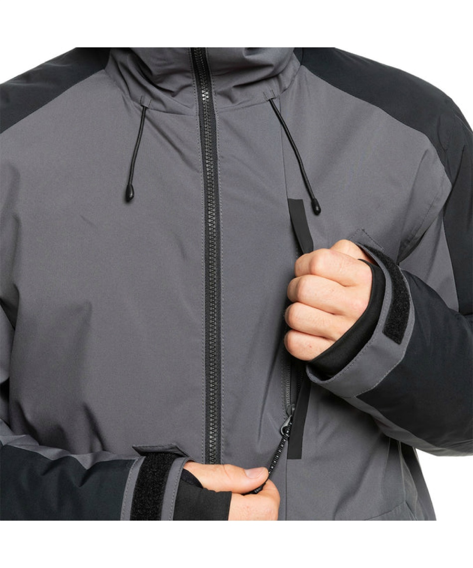 BOARDIE スノーボードジャケット グレー×ブラック 新品 スノーボードウェア ジャケット Quiksilver MISSION BLOCK JK