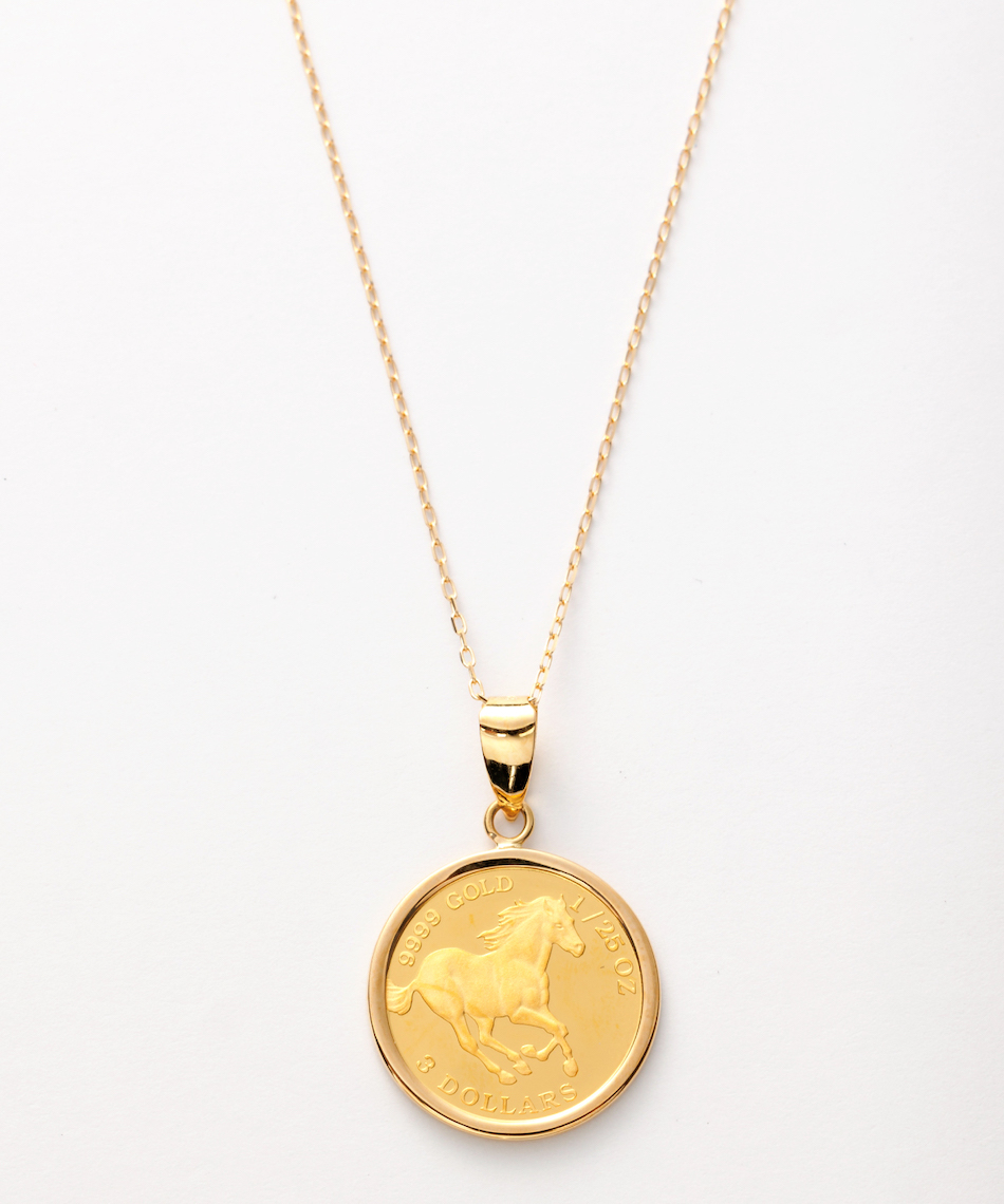 純金 ネックレス24金エリザベスホース1/25オンスコイン・18金チェーン枠ネックレスD331239 |  スポーツ用品ならヒマラヤオンラインストア【公式】