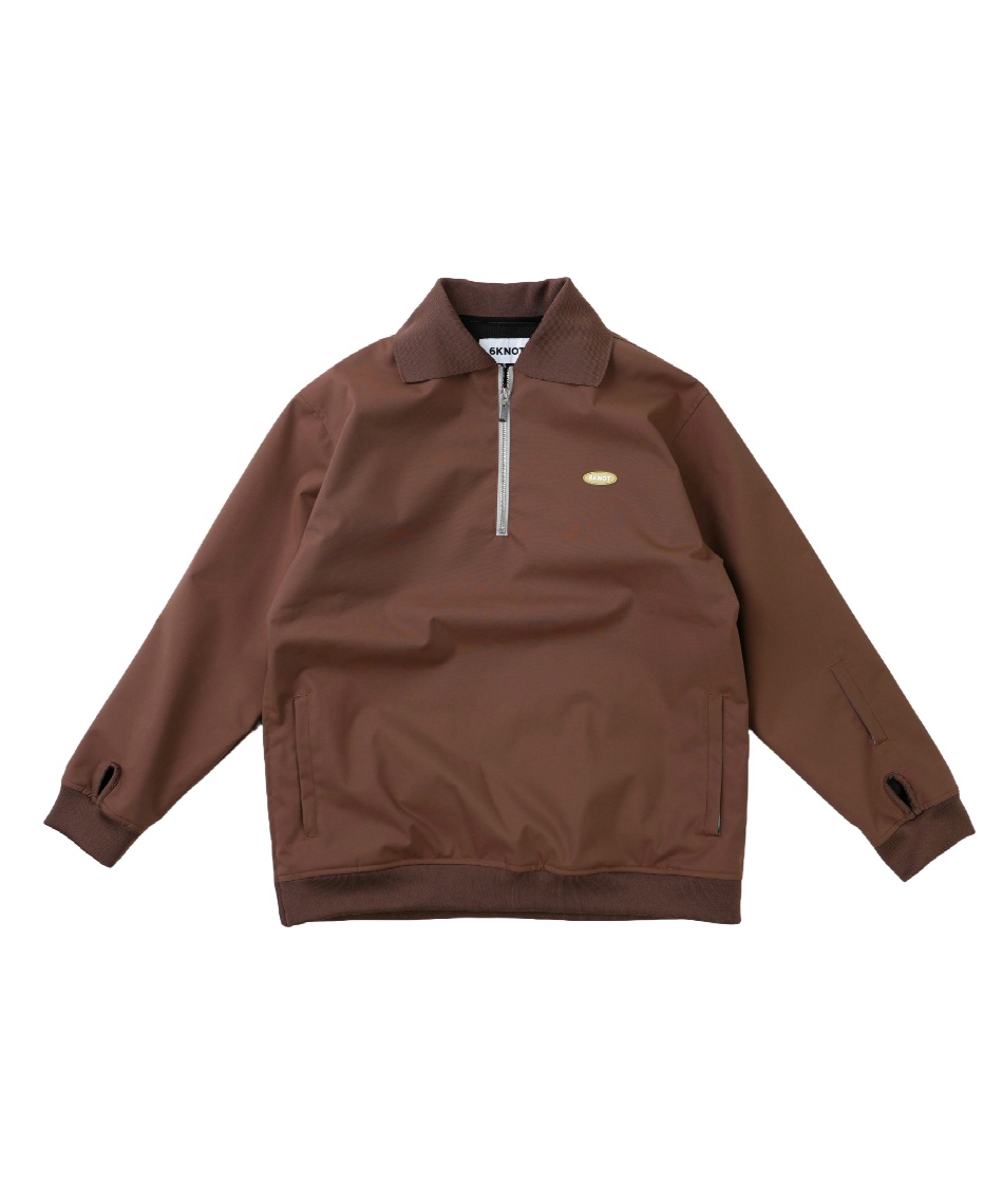 獲得ポイント132pt 【送料無料】シックスノット(6KNOT) スノーボードウェア ジャケット HARF ZIP POLO 6K2407 【24-25 2025モデル】 レディース LIGHT BRW M