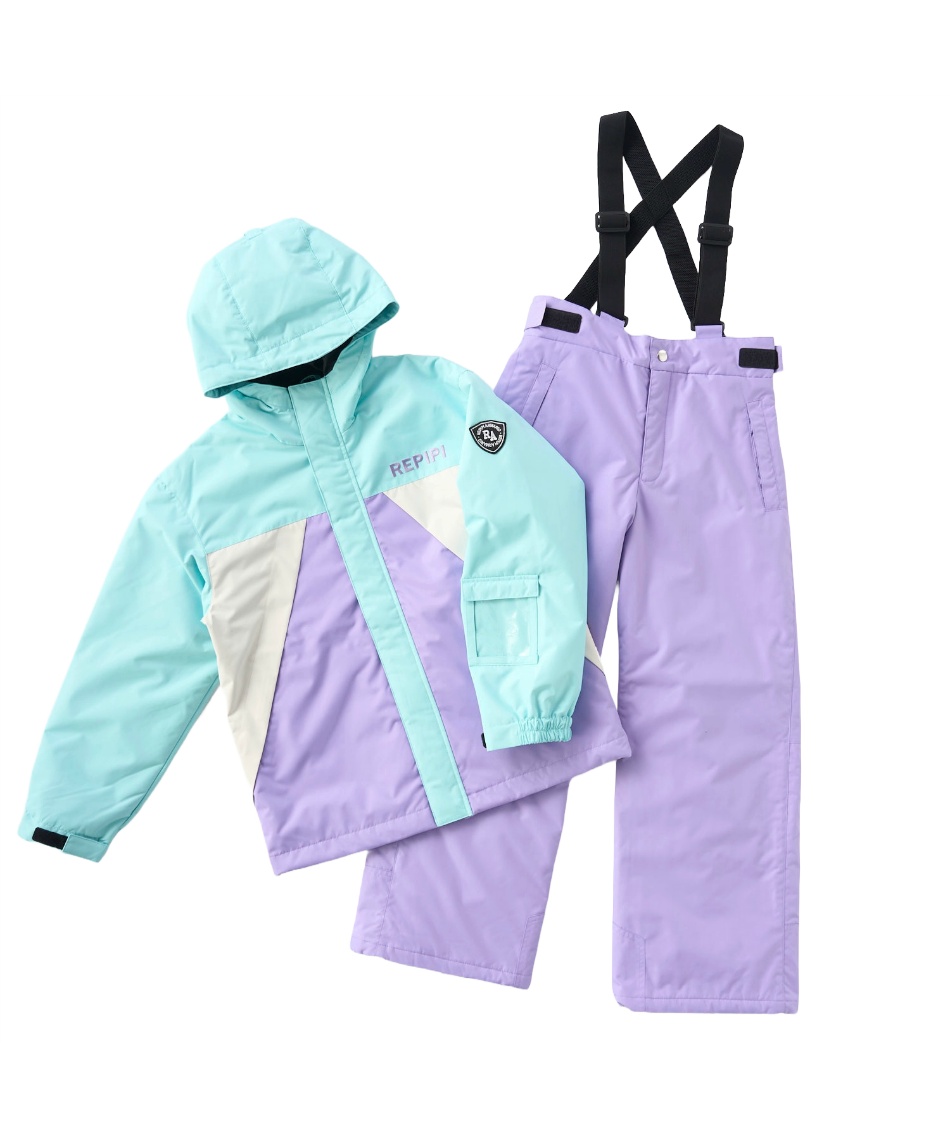 レピピアルマリオ」キッズサイズ調節機能付きスノーウェア上下セット スキースノボー repipi armario レピピアルマリオ スキーウェア キッズ 上下