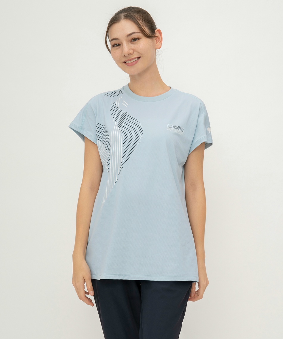 【LANVIN SPORT】接触冷感　フレンチスリーブシャツ　白　ゴルフ　36 Tシャツ 半袖 接触冷感フレンチスリーブシャツ LT5SHT09L